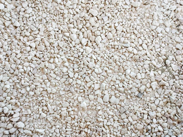 Tło Białego Makadamu Budowy Ściana Kamienia Granulowanego — Zdjęcie stockowe