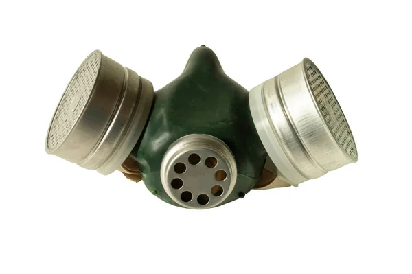 Maske Solunum Cihazı Beyaz Arka Planda Yalıtılmış Hava Kirliliğine Yol — Stok fotoğraf