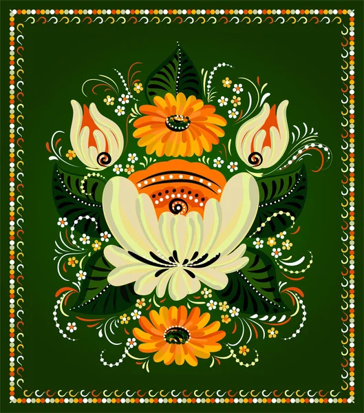 Parlak Volkhov çiçek ile dekoratif kompozisyon — Stok Vektör