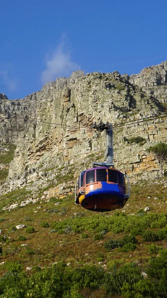 Mașină Cablu Vârful Muntelui Masă Din Cape Town Africa Sud — Fotografie, imagine de stoc