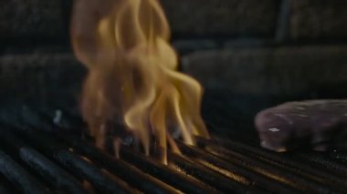 Ateş ızgarada pişirme fast food ızgara biftek