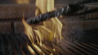 Ateş ızgarada pişirme fast food ızgara biftek