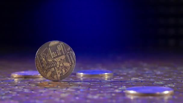 BTC Bitcoin crypto symbole de valeur monétaire tournent — Video