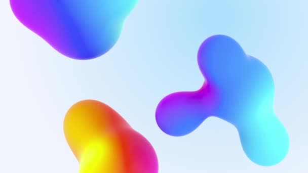 Aqua colorato liquido Fx gradienti astrazione forma minimalista Composizione — Video Stock