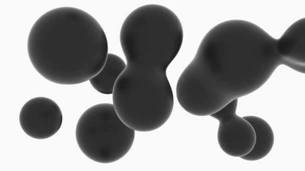 Aqua Black and White Liquid Gradients Abstraction Minimalistic Form Composition — Stock Video