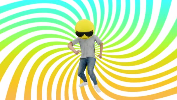Animated Human Funny and Lucky Dynamic Dancing in Comical Rhythm Beat Looping — Stock Video