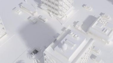 Cgi Şehir Yaşam Minyatür Konut İnsan ve Aktif Lojistik ile Outdoors