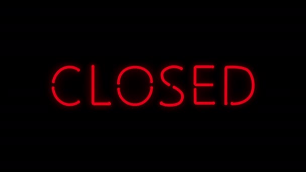 다채 로운 네온 라이트 폐쇄 및 오픈 편지 시그 보드 스타일의 플 루 오 레터 램프 — 비디오