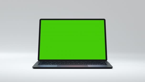 Greenscreen Mock Up 3d Computer for e Shopping Blog or Game App Video Closeup 4k — ストック動画