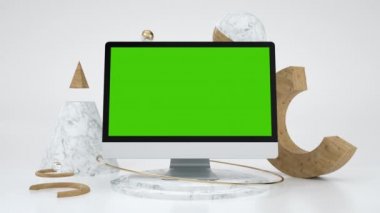 Chromakey 3d Bilgisayar Uygulamasını İşletme veya Çevrimiçi Eğitim Web Uygulaması İçin Temizle