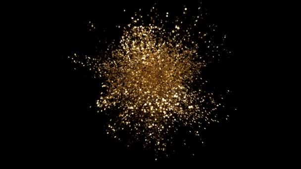 Elegante luminoso 3d esplosione glitter Confetti Wallpaper modello isolato scintille — Video Stock