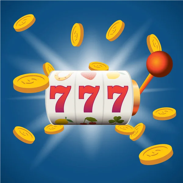 Großer Gewinn Spielautomaten 777 Banner Casino — Stockvektor