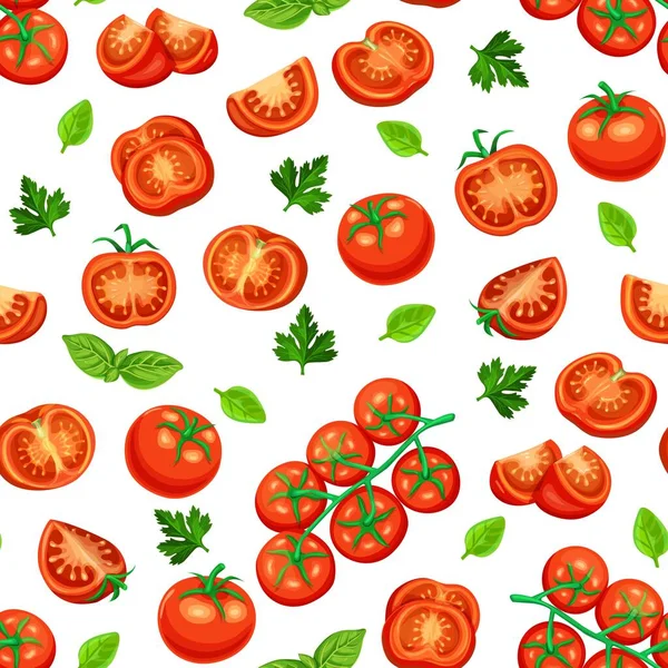Sömlös röd tomat — Stock vektor