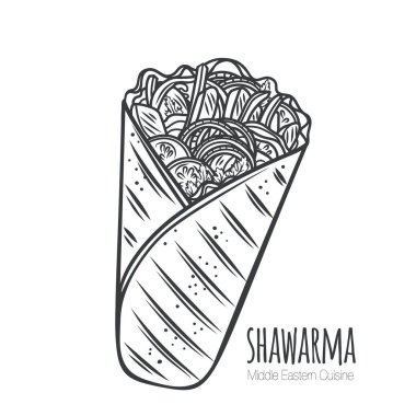 Shawarma veya tavuk dürümü.