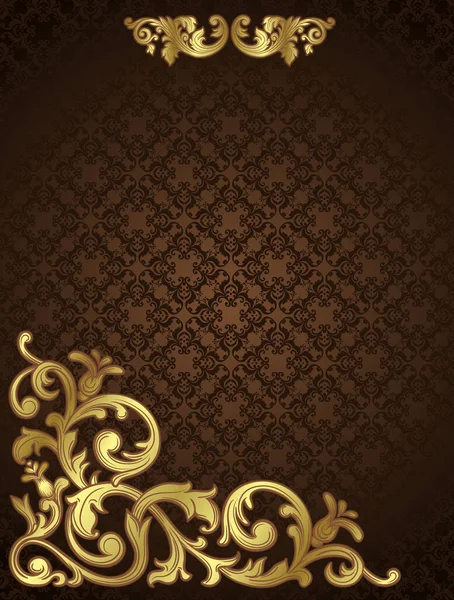 Goldene Viktorianische Eckelemente Und Muster Für Seitendekoration Broschüren Banner Speisekarte — Stockvektor