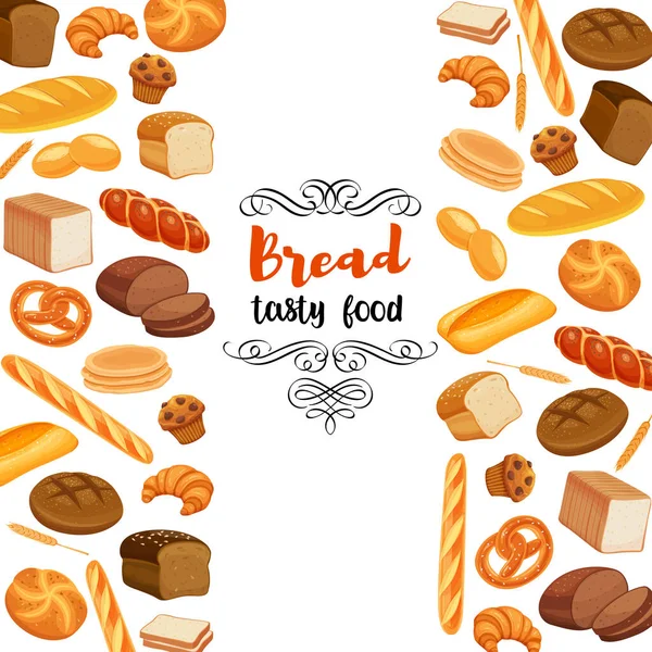 Design food with bread products. — Stock Vector