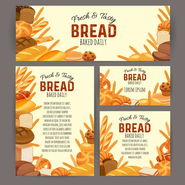 Банери для хлібних продуктів — стоковий вектор