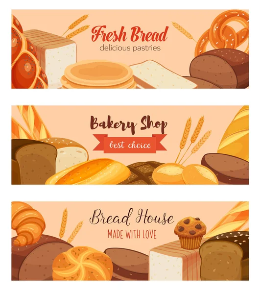 Template food with bread products — Stock Vector