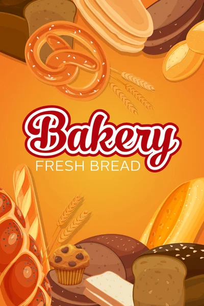 Bread products banner — Stock Vector