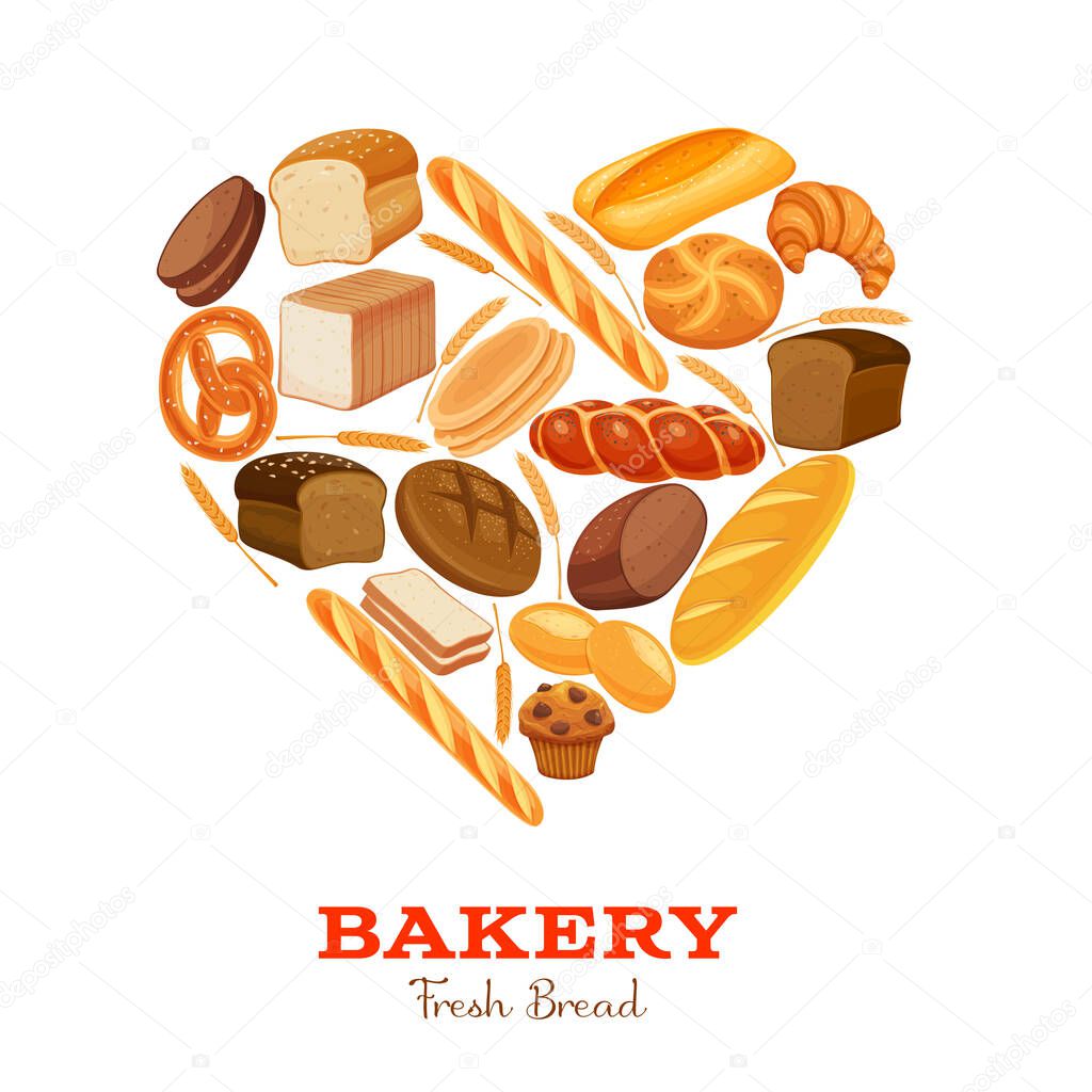 bread products heart shaped