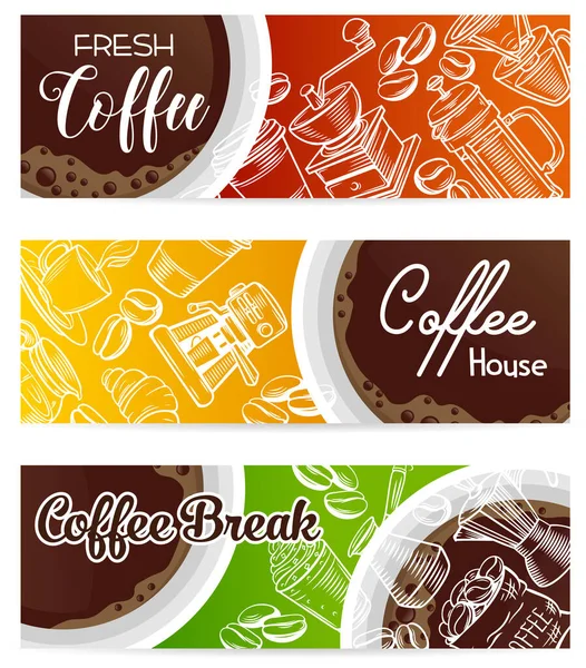 Coffee time banners — Stock Vector