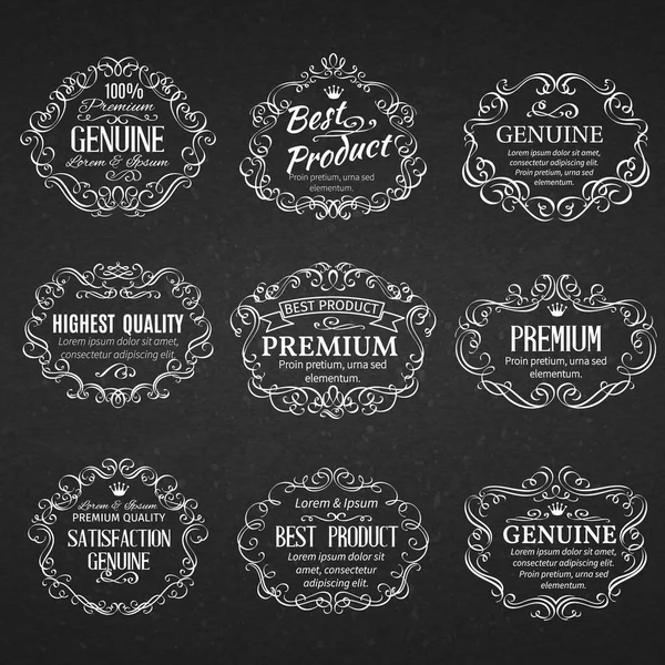 Elementos Design Caligráfico Pergaminhos Decorativos Emolduram Etiquetas Velho Estilo Moldura —  Vetores de Stock
