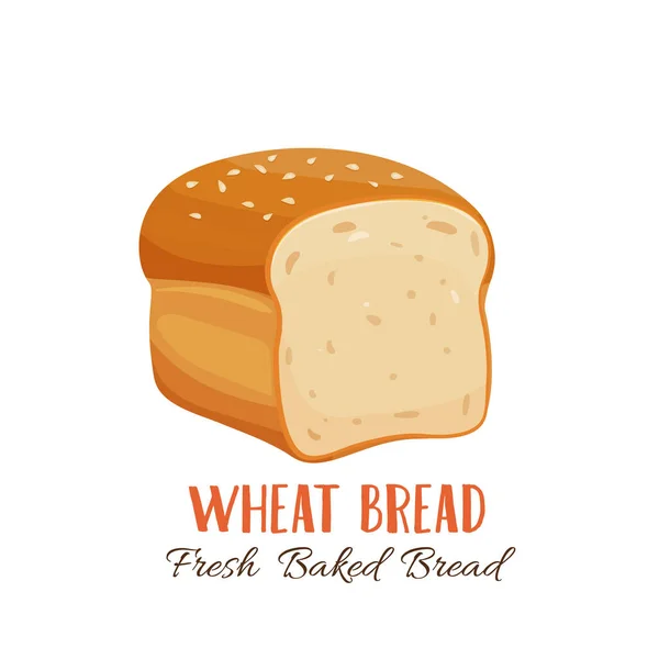 Wheat Bread Icon Bakery Shop Food Design Vector Illustration — Stock Vector