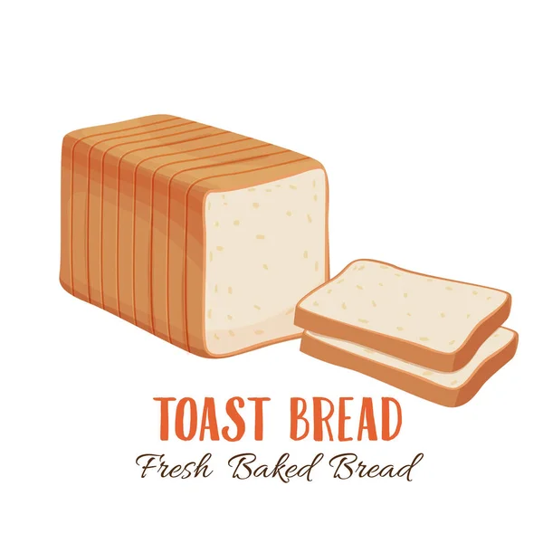 Toastbrot Ikone Für Bäckerladen Oder Lebensmitteldesign Vektorillustration — Stockvektor