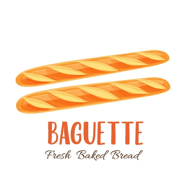 Baguette Bread Icon Bakery Shop Food Design Vector Illustration — Stock Vector