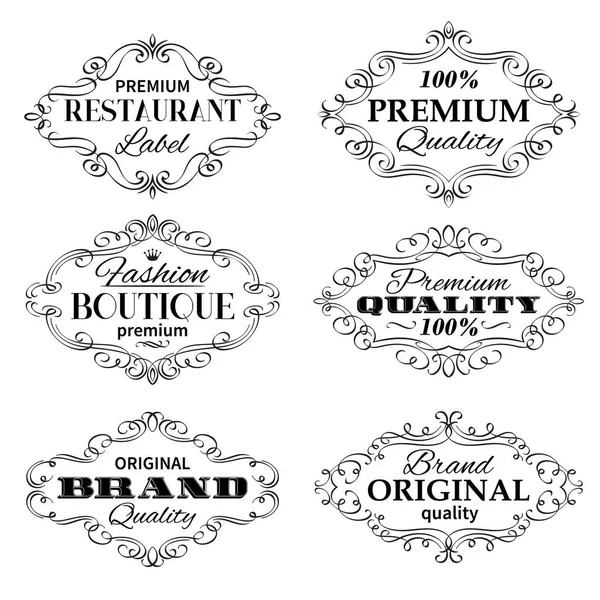 Vintage Vector Banners Labels Frames Calligraphic Design Elements Decoratieve Pagina — Stockvector