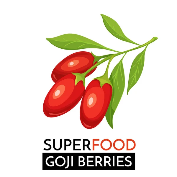 Goji Bessen Vector Icoon Gezonde Detox Natuurlijke Product Superfood Illustratie — Stockvector