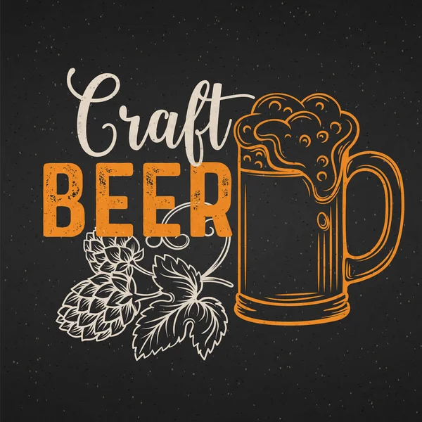 Cartaz Cerveja Artesanal Design Menu Álcool Estilo Retro Modelo Pub — Vetor de Stock