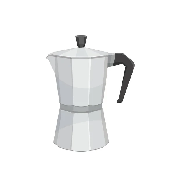 Aluminium Koffiepot Vector Illustratie Voor Menu Ontwerp — Stockvector