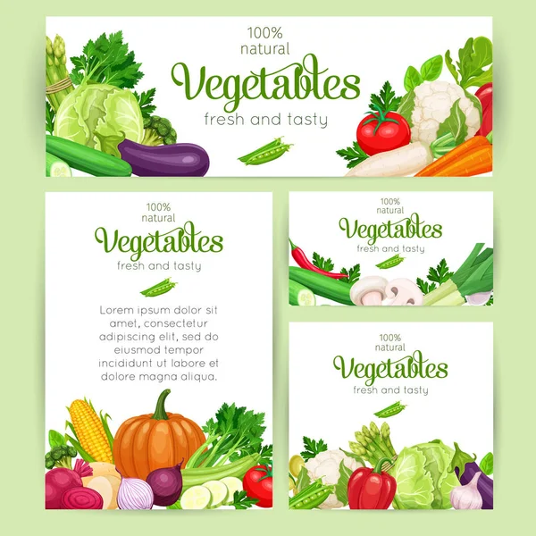 Plantilla Estilo Corporativo Para Empresas Agrícolas Verduras Vectoriales Concepto Comida — Vector de stock