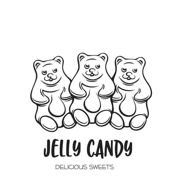 Icono Caramelo Jalea Dibujado Mano Dibujo Vector Ilustración Dulce Mermelada — Vector de stock