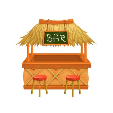 Vector tiki bar. Illustration for design hawaiian party. clipart