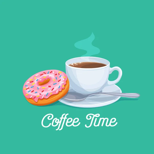 Café e donut —  Vetores de Stock