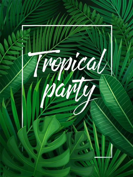 Illustration Vectorielle Fête Tropicale Bannière Affiche Publicitaire Estivale Vacances Avec — Image vectorielle