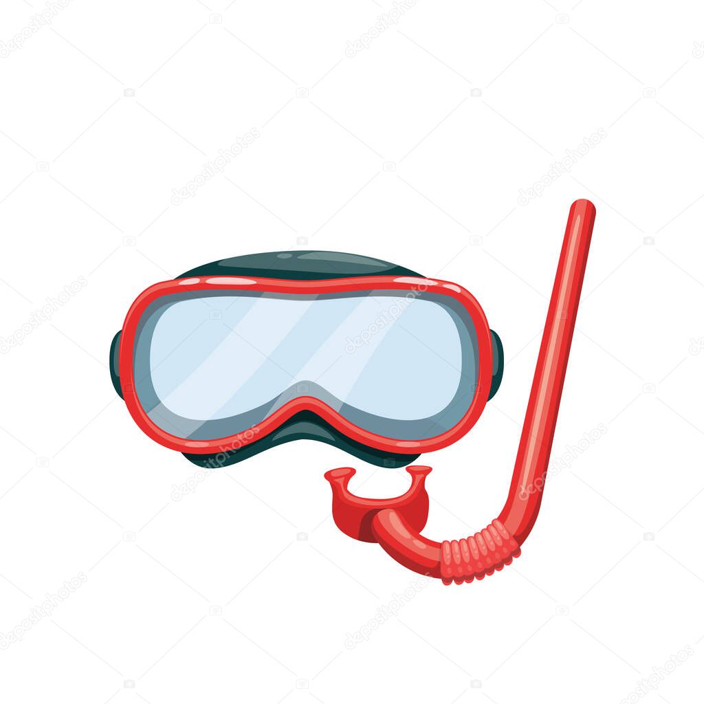 Diving mask and snorkel icon. Vector illustration.