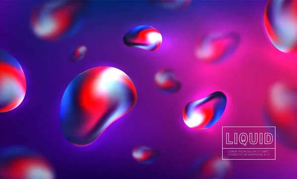 Liquid Fluid Background Gradient Shapes Layout Futuristic Trendy Template Design — Stock Vector