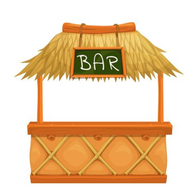 Tiki bar. Hawaii partisi tasarımı için illüstrasyon.
