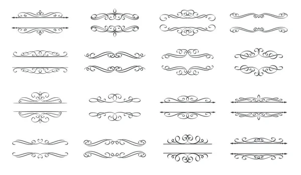Элементы Дизайна Каллиграфического Страничного Оформления Вихрь Свиток Делитель Элементы Винтажного — стоковый вектор