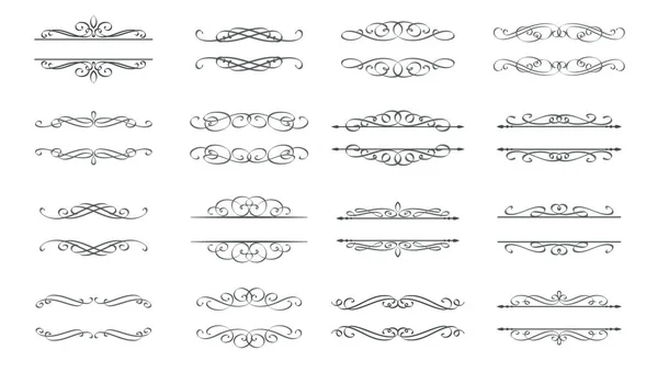 Calligraphic Page Decoration Design Elements Swirl Scroll Divider Vintage Design — Stock Vector