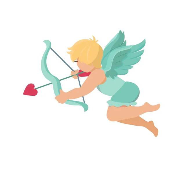 Cupid Vector Illustration Amur Baby Angel Cartoon Style — Stock Vector