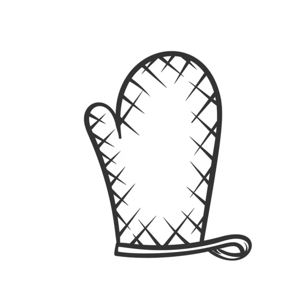 Potholder Icon Outline Vector Hand Drawn Illustration — Stock Vector