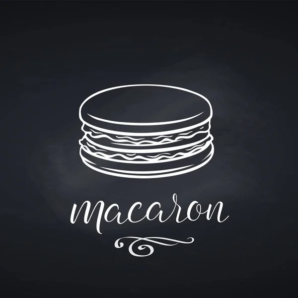 Handgezeichnetes Macaron Dessert Symbol Für Design Menü Café Etikett Und — Stockvektor