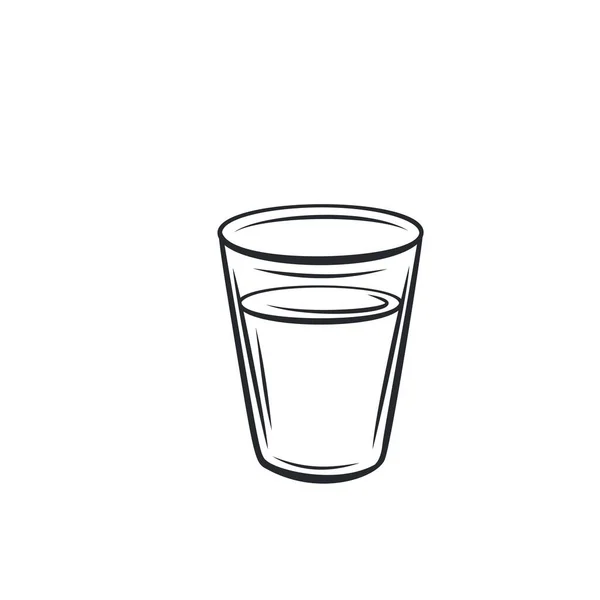 Icono Copa Vidrio Esquema Ilustración Vectores Bebidas — Vector de stock