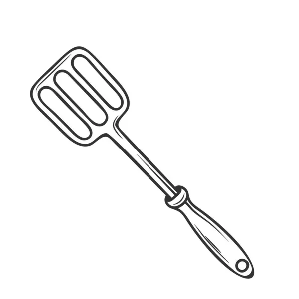 Barbecue Tool Kitchenware Outline Icon Vector Illustration — Stock Vector