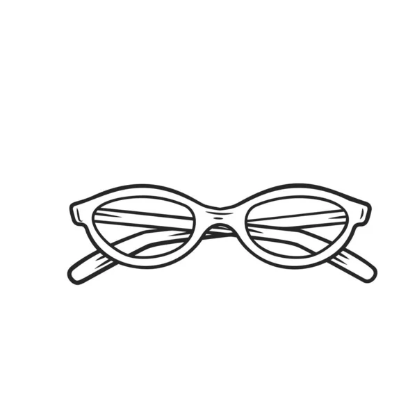 Icono Gafas Esquema Dibujado Mano Vextor Ilustración — Vector de stock