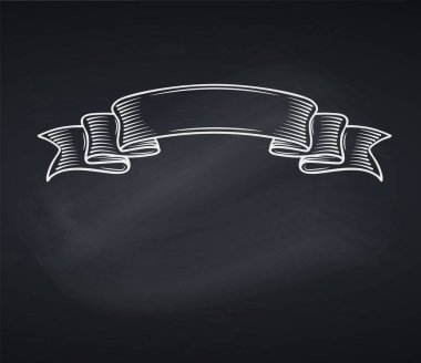 Eski el yapımı kurdele, oymalı. Sayfa tasarımı karatahta tarzı. Vektör illüstrasyonu